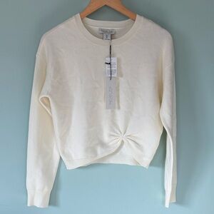 Rachel Zoe Cream Women's Crew Cropped Sweater